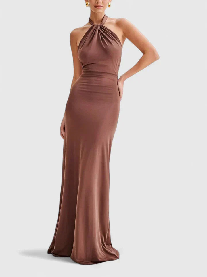 Women's Halter Maxi Dress - Sophisticated & Flattering