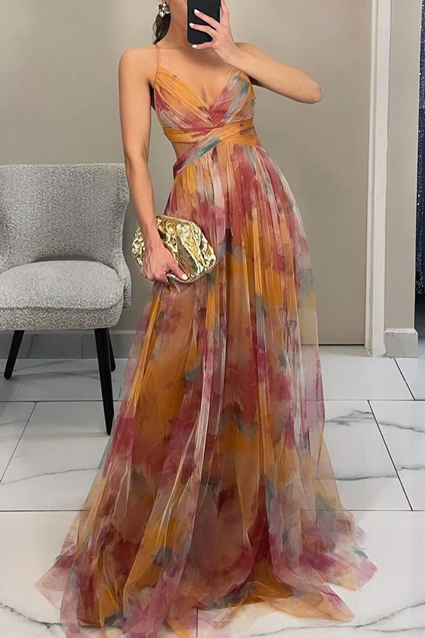 Women's Floral Print Maxi Dress – Romantic Summer Occasionwear – view 11