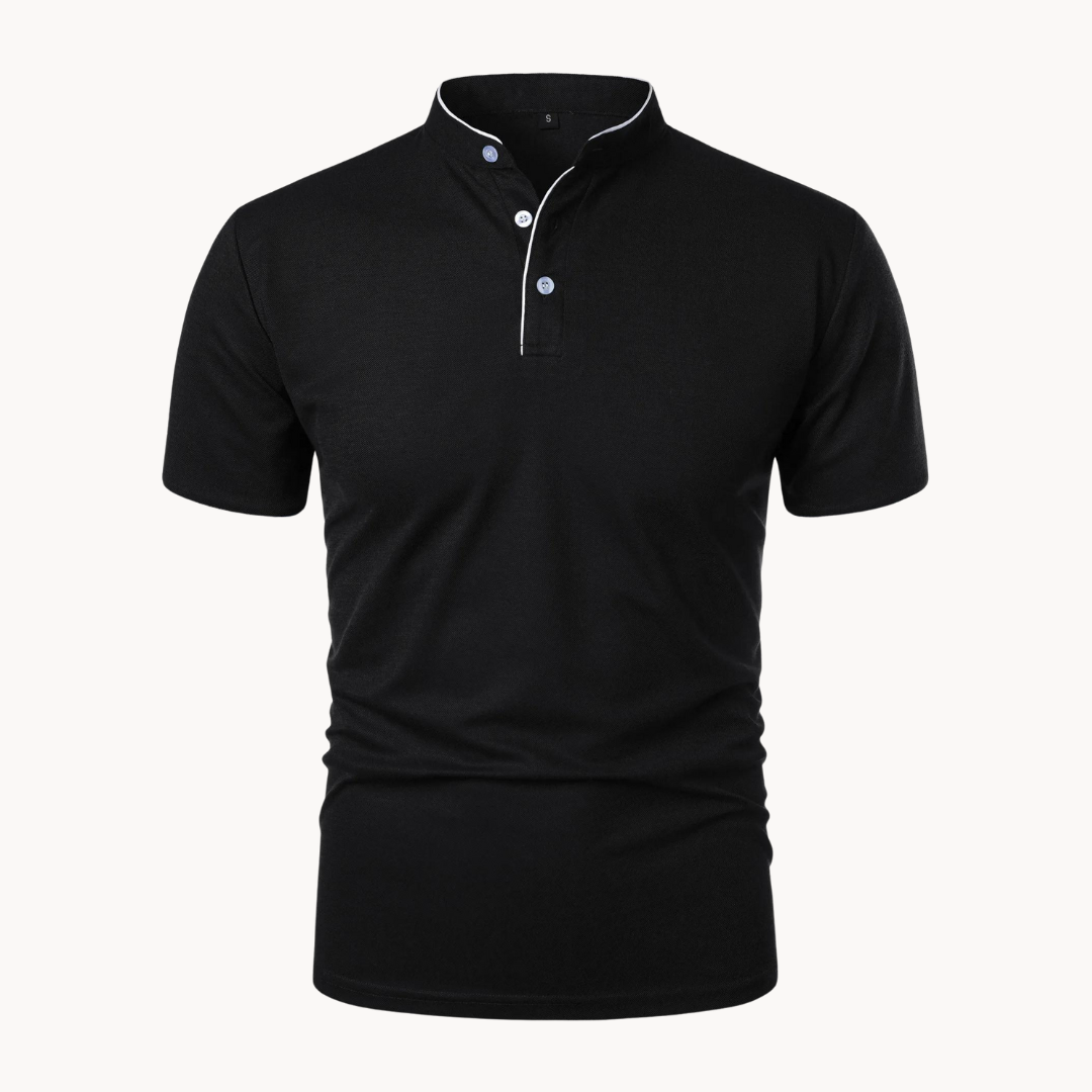 Men's Siena Cotton Polo Shirt – Classic Fit Everyday Smart-Casual – Black