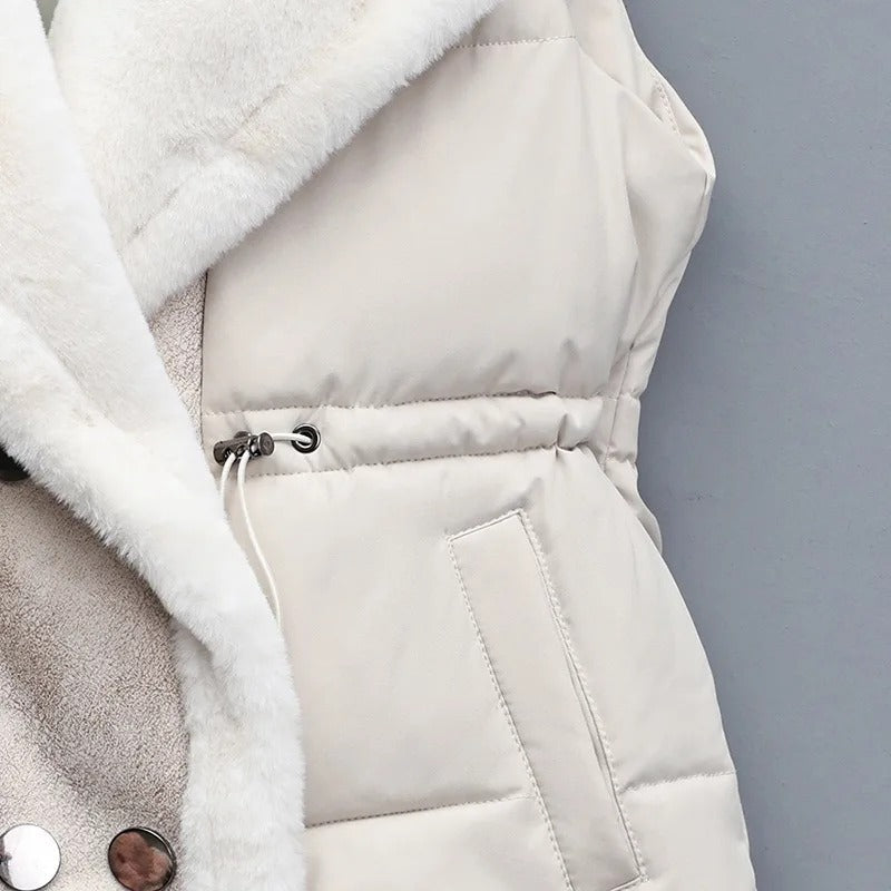 Women's Padded Gilet with Faux Fur Collar – Warm Layering Vest