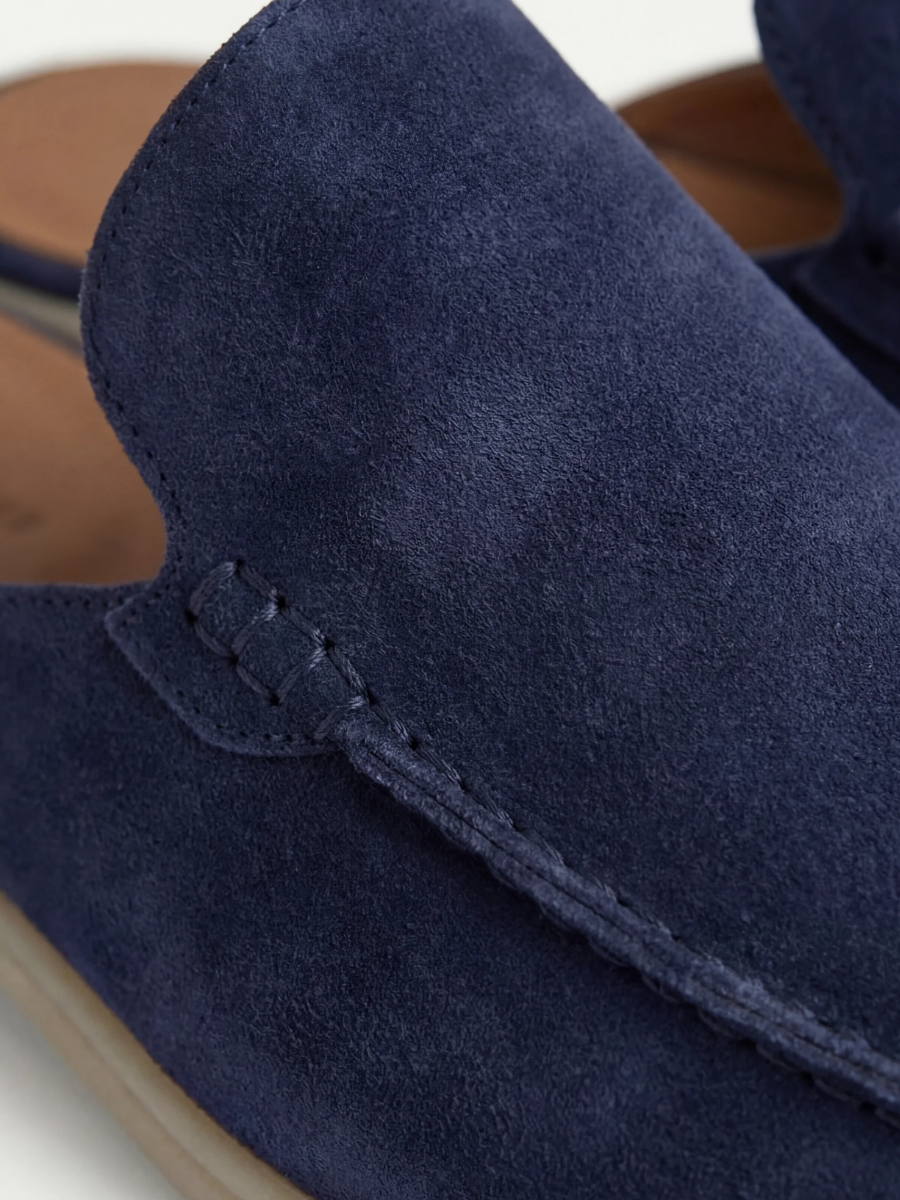 Men's Leather Slip-On Mules – Yacht Loafers – Navy – view 5