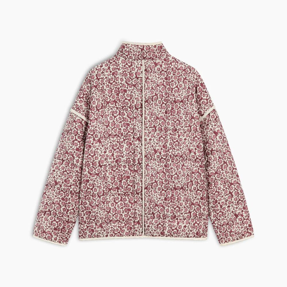 Women's Quilted Floral Coat – Pink Blossom Spring Jacket – view 2