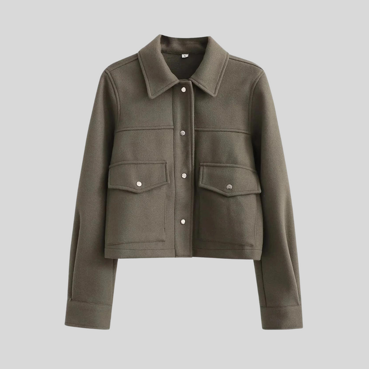 Women's Tailored Button-Front Jacket – Polished Workwear Layer – Black