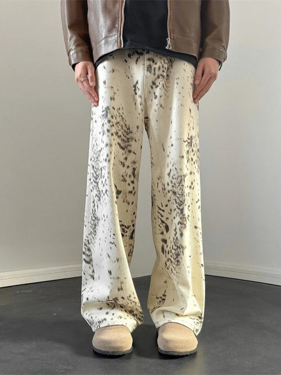 Women's Leopard Print Baggy Jeans – Relaxed Wide-Leg Denim – view 7