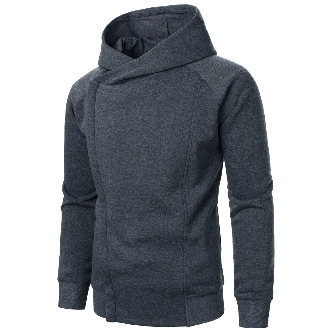 Men's Cotton-Blend Crossover Hoodie – Midweight Fleece Pullover – view 3