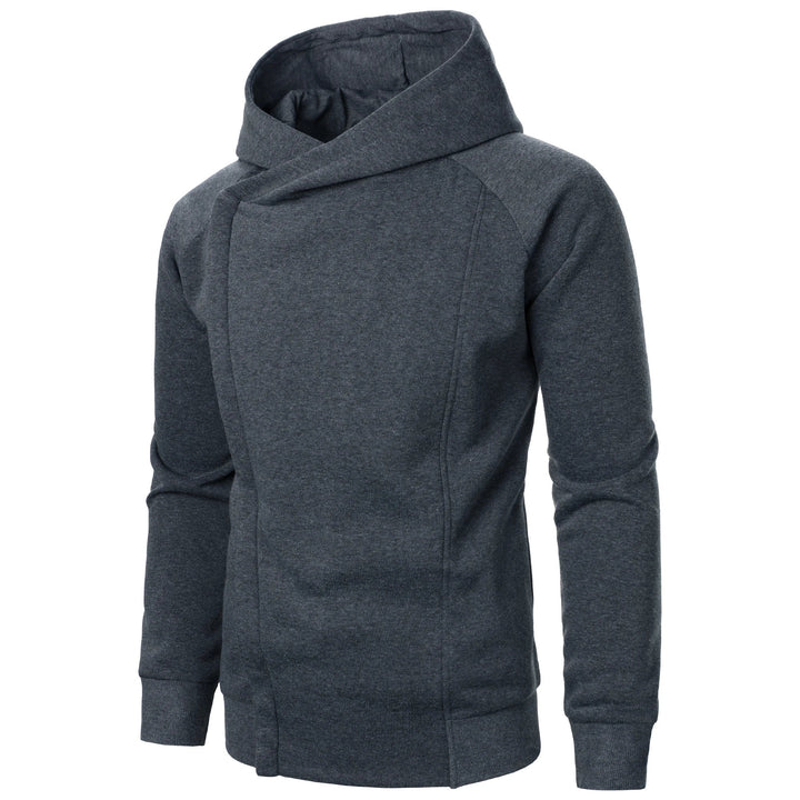 Men's Cotton-Blend Crossover Hoodie – Midweight Fleece Pullover – view 3