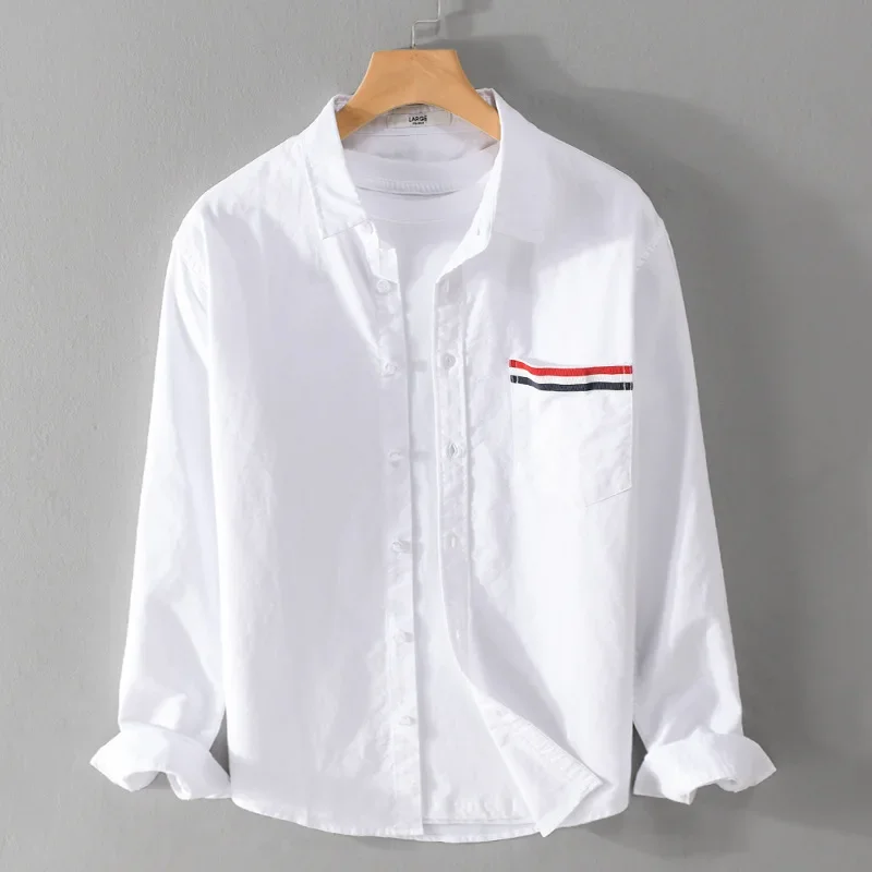 Men's Cotton Casual Shirt with Stripe Detail – Relaxed Weekend Fit – Sky Blue