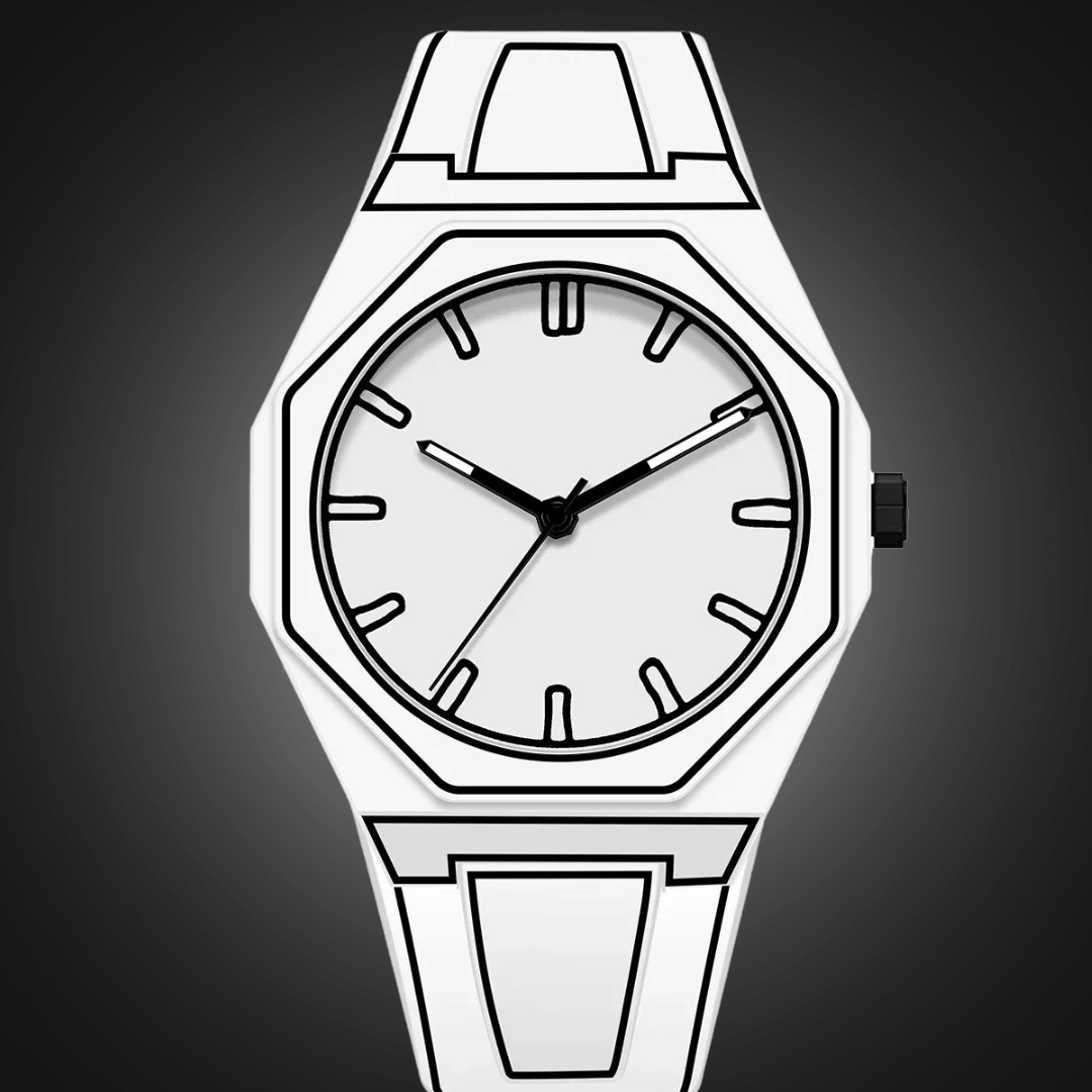 Unisex 3D Outline Watch with Silicone Strap – Water Resistant – view 6
