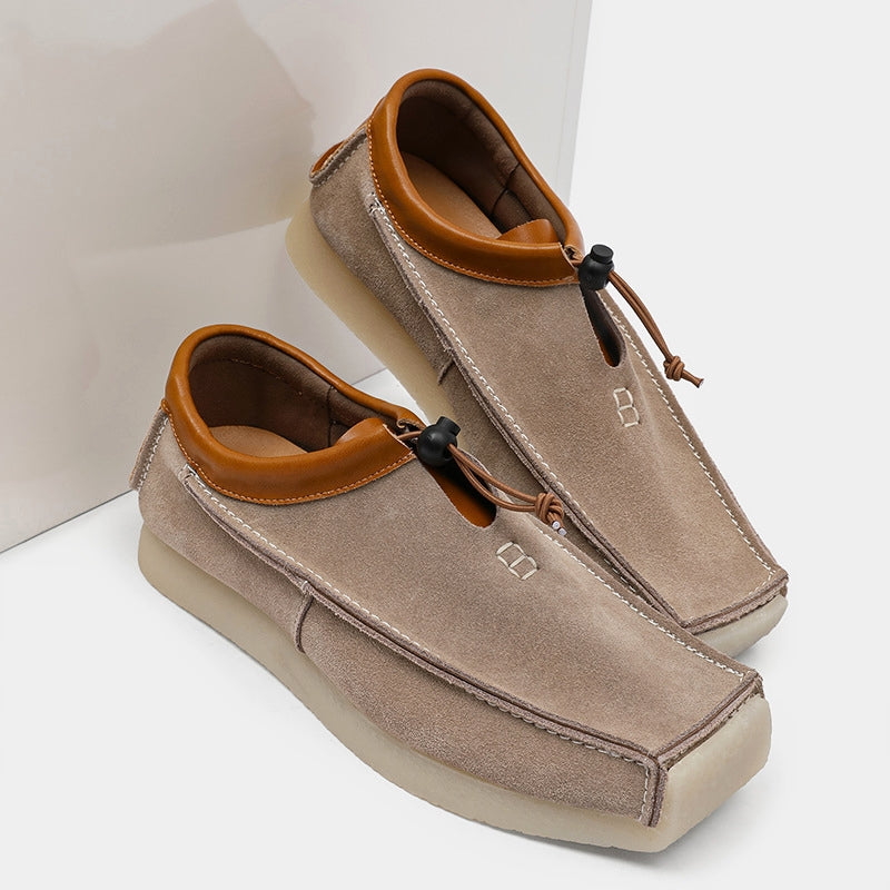 Men's Suede Moccasins – Square-Toe Crepe Sole Loafers – view 2