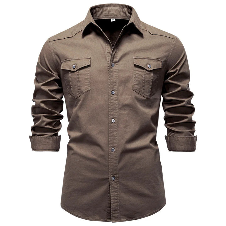 Men's Cotton Utility Overshirt – Heavyweight Workwear Shirt – view 3