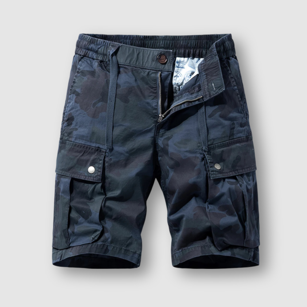 Men's Cotton Camo Cargo Shorts – Drawstring Outdoor Shorts – view 2