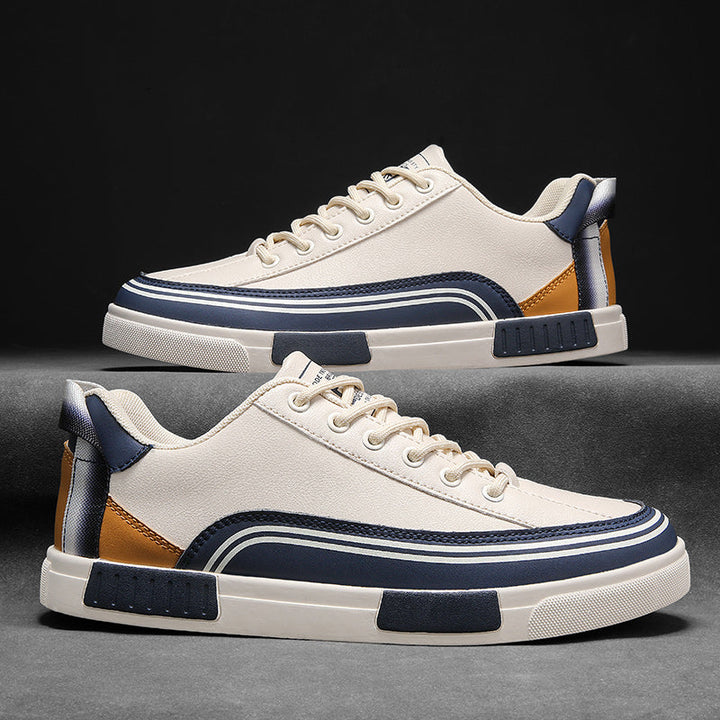 Men's Vegan Leather Trainers – Cushioned Retro Panel Design – view 7