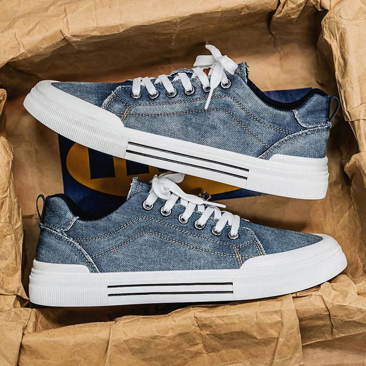 Men's Denim Trainers – Casual Low-Top Sneakers with Grip Sole – view 11