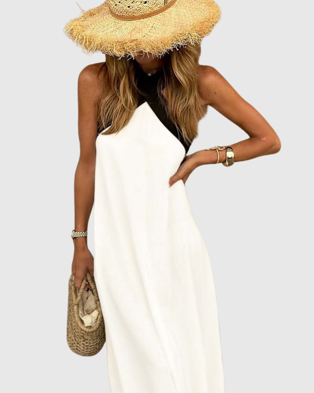 Women's Cross-Neck Dress - Effortless Summer Elegance