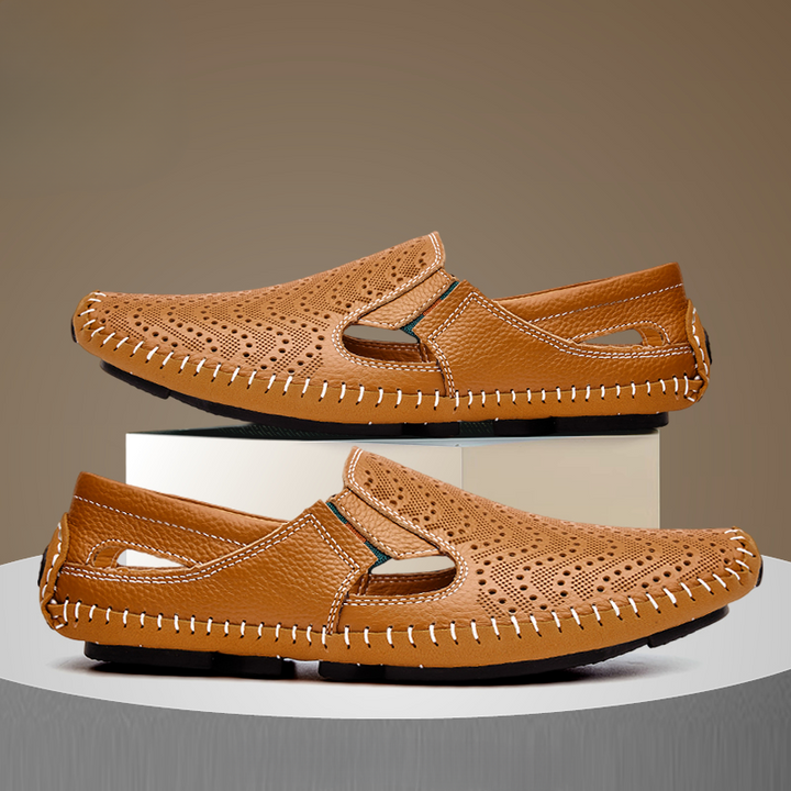 Men's Perforated Leather Driving Sandals – Breathable Summer Pair – view 5