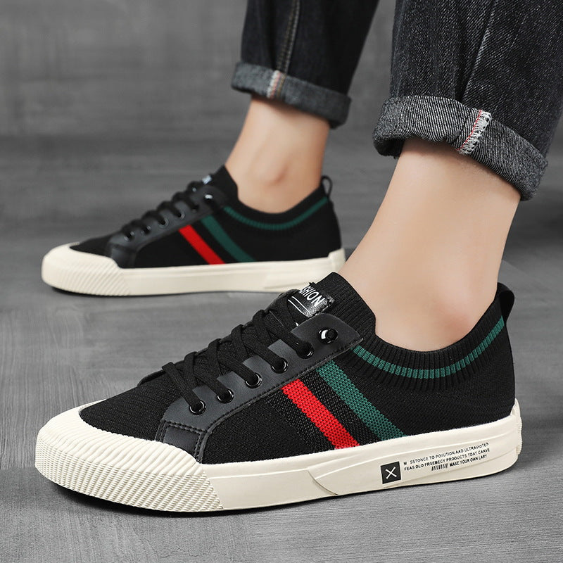 Men's Knit Trainers – Breathable Striped Sneakers for All-Day Wear – view 9