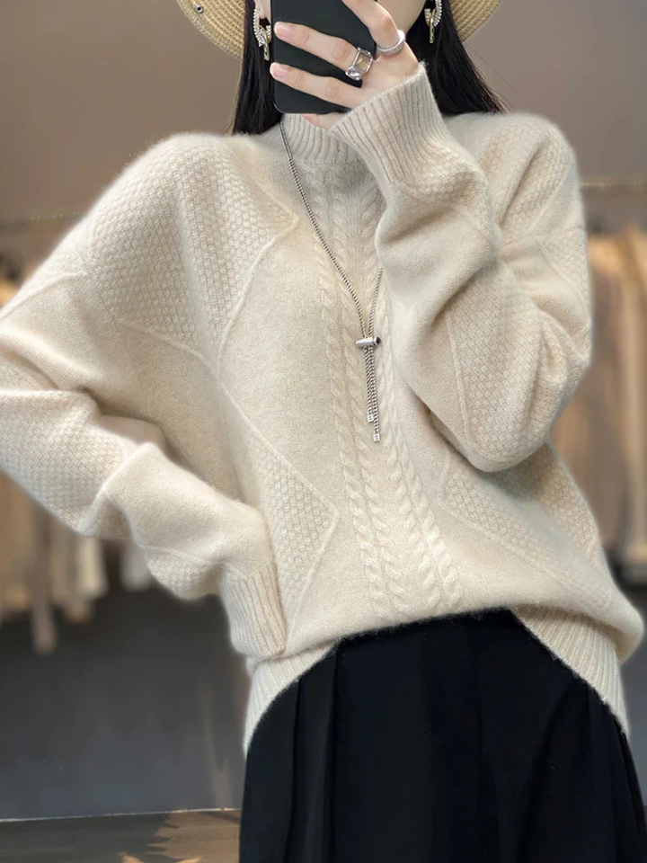 Women's Cashmere Turtleneck Jumper – Soft Roll-Neck Knit – view 2