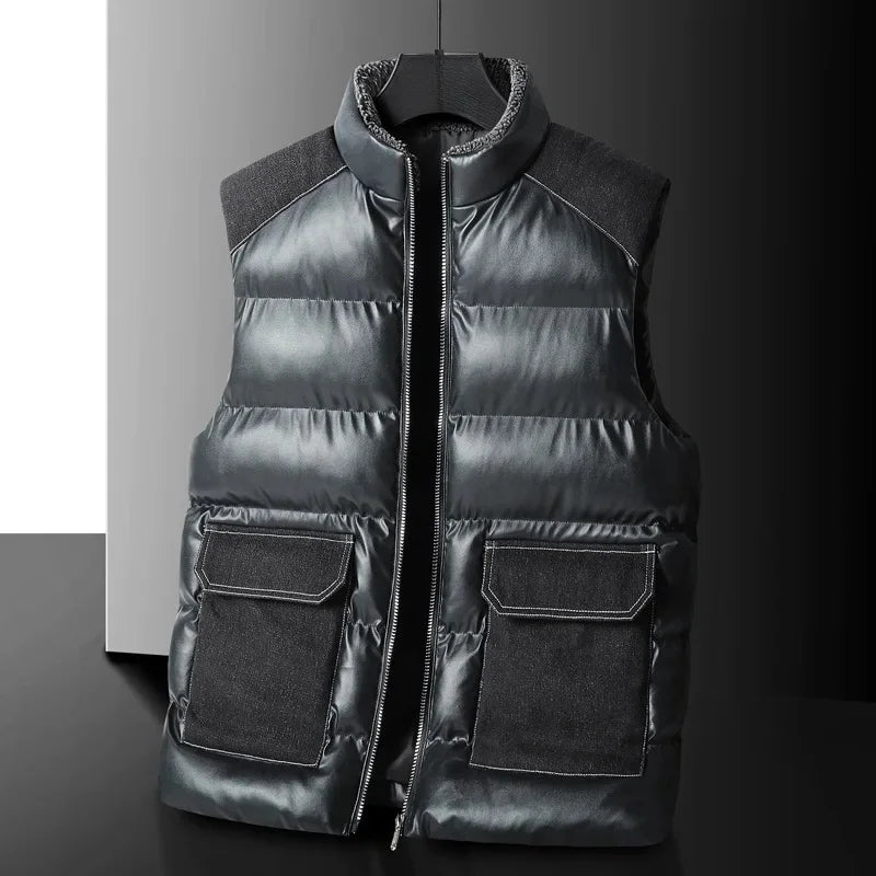 Men's Padded Gilet – Quilted Insulated Vest with Stand Collar – view 2