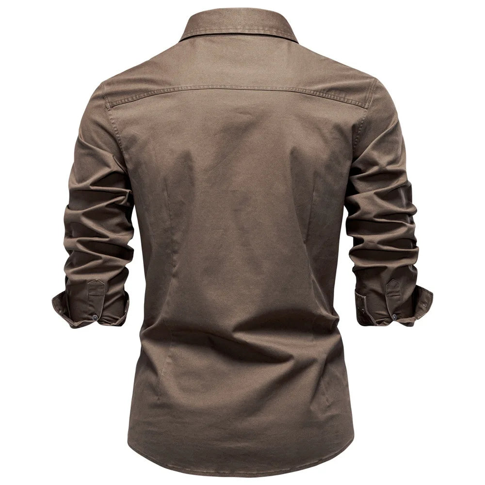Men's Cotton Utility Overshirt – Heavyweight Workwear Shirt – view 8