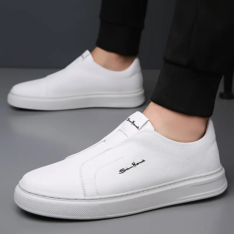 Men's Vegan Leather Slip-On Trainers – Easy Everyday Smart Casual – view 9