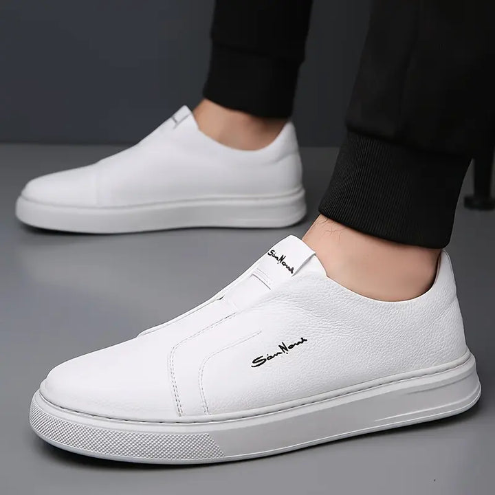 Men's Vegan Leather Slip-On Trainers – Easy Everyday Smart Casual – view 9