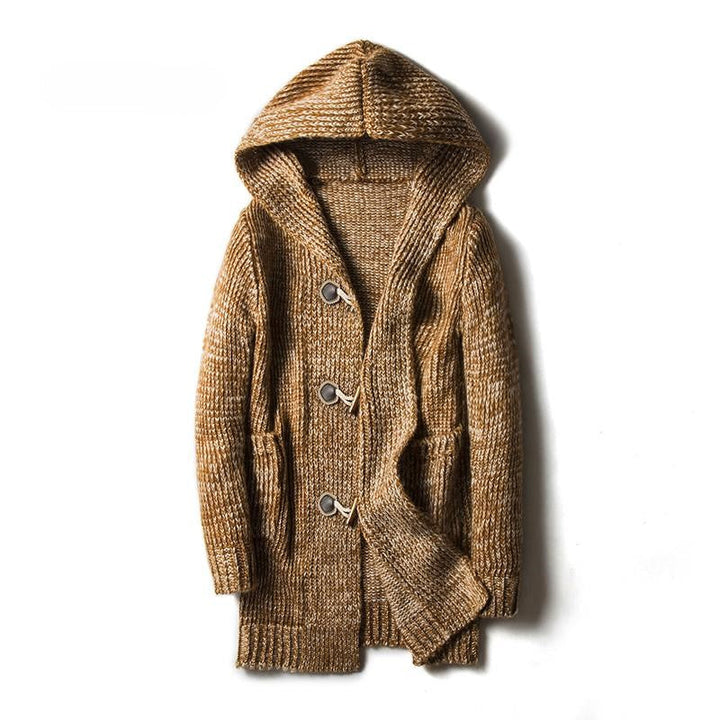 Men's Chunky Knit Hooded Toggle Cardigan – Cosy Winter Layering