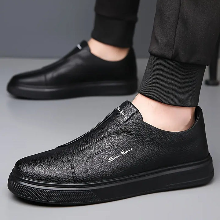 Men's Vegan Leather Slip-On Trainers – Easy Everyday Smart Casual