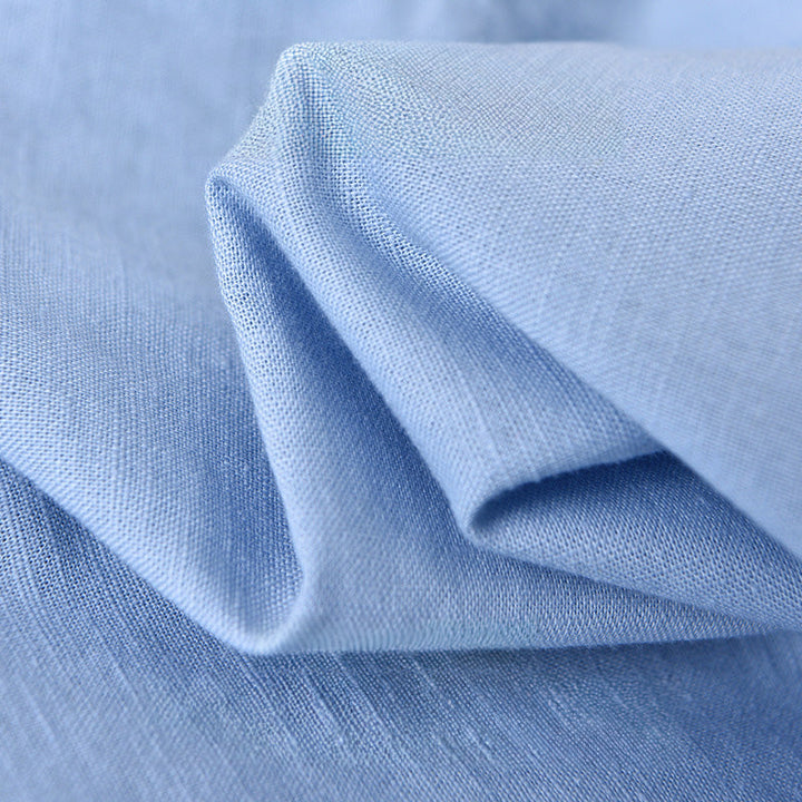 Men's Linen Grandad Collar Shirt – Minimalist Summer Style – view 4