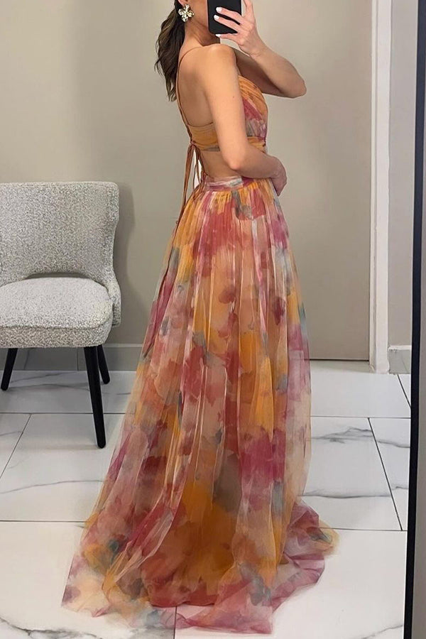 Women's Floral Print Maxi Dress – Romantic Summer Occasionwear – view 12