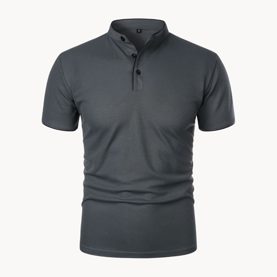 Men's Siena Cotton Polo Shirt – Classic Fit Everyday Smart-Casual – Dark Grey