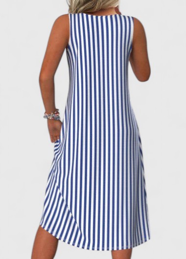 Women's Striped Sleeveless Dress - Effortless Beach to Brunch