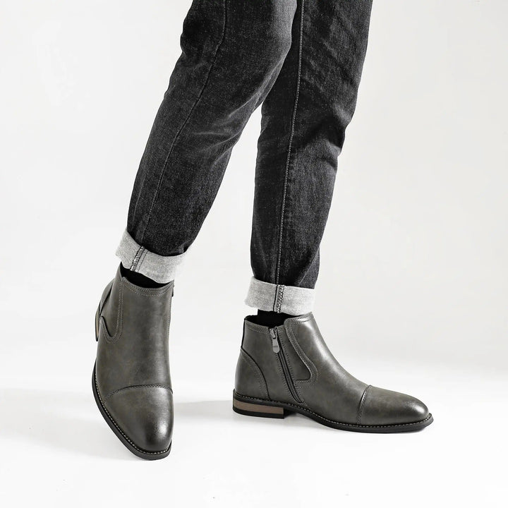 Alessio Men's Chelsea Boots – Burnished Side-Zip City Style – view 5