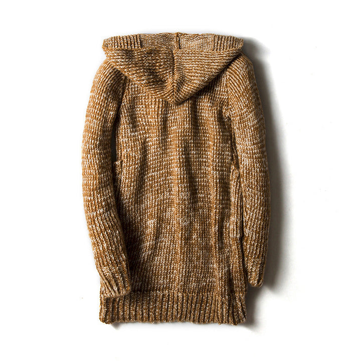 Men's Chunky Knit Hooded Toggle Cardigan – Cosy Winter Layering – view 2