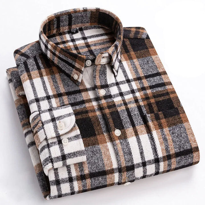 Men's Brushed Cotton Flannel Shirt – Casual Overshirt – view 4
