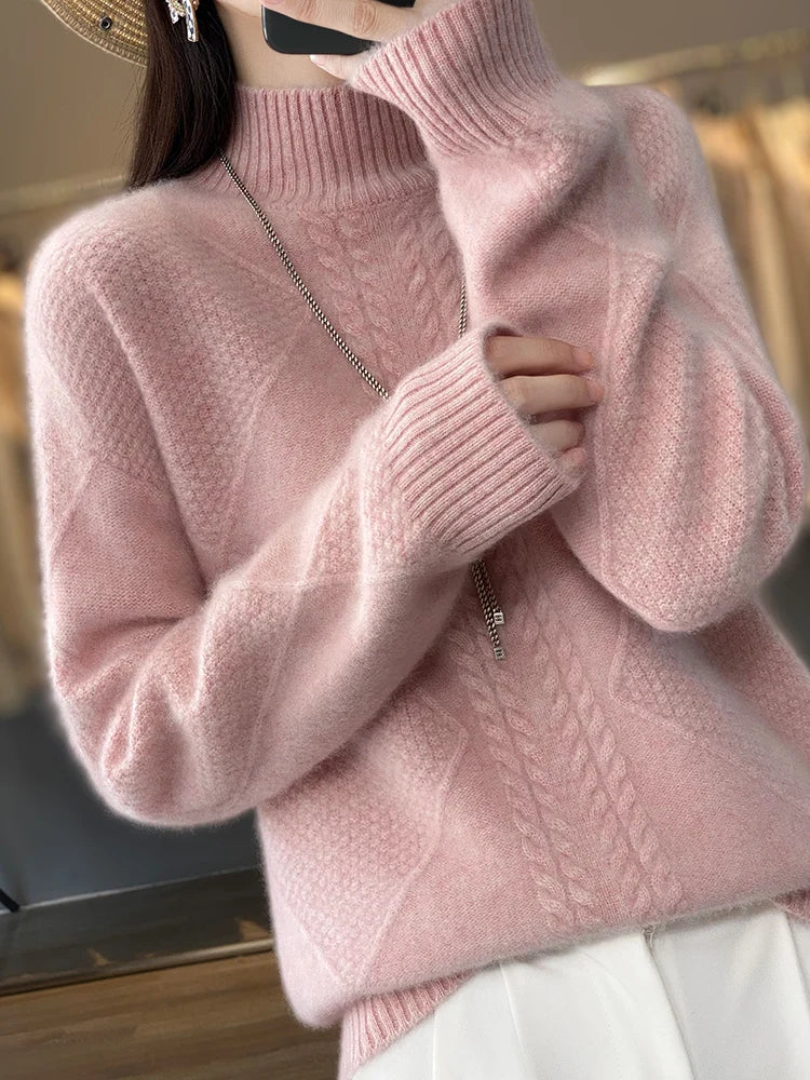 Women's Cashmere Turtleneck Jumper – Soft Roll-Neck Knit – view 3