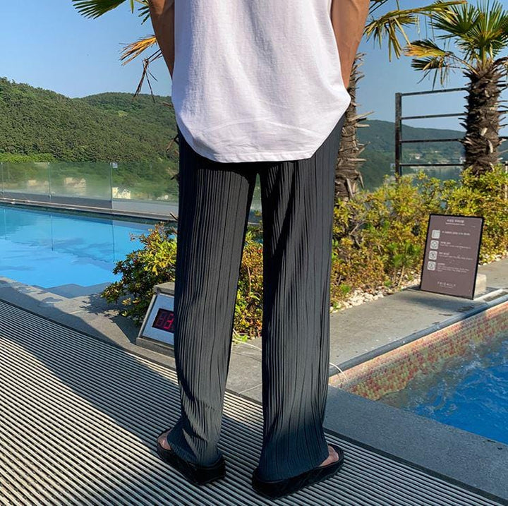 Men's Ice Silk Pleated Trousers – Lightweight Smart Summer Wear – view 7