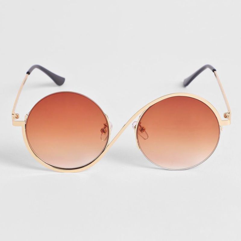 Women's Round Metal Sunglasses – Retro Gradient Lenses, UV Protection