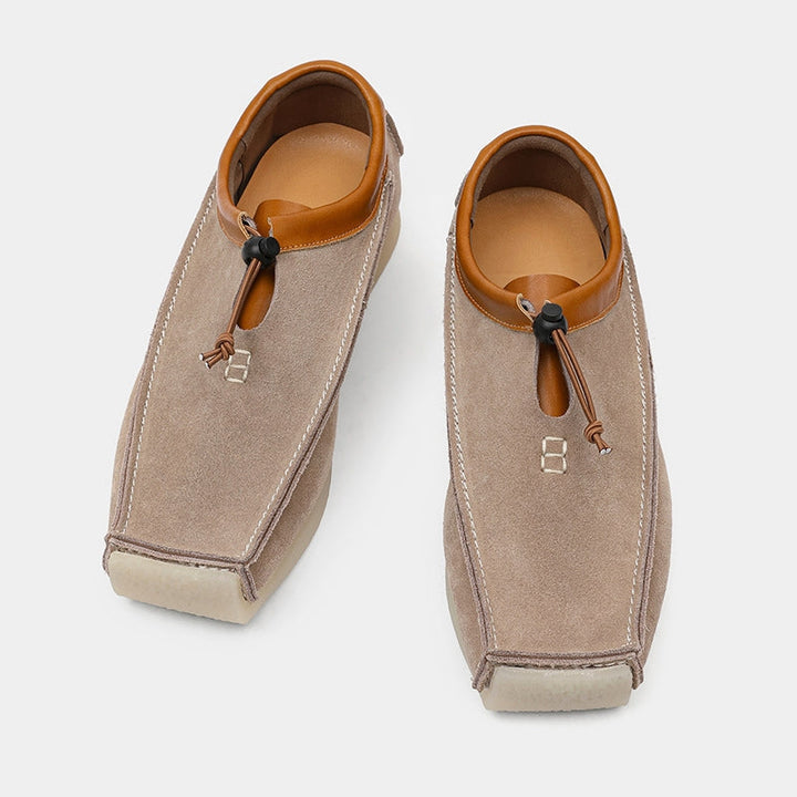 Men's Suede Moccasins – Square-Toe Crepe Sole Loafers – view 3