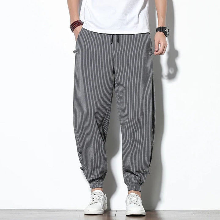 Men's Linen Blend Trousers – Amalfi Relaxed Drawstring Style – view 4