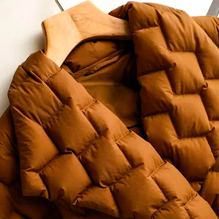 Women's Geometric Quilted Wrap Jacket – Tie-Waist Layering – view 5
