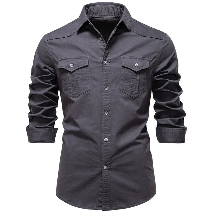 Men's Cotton Utility Overshirt – Heavyweight Workwear Shirt – view 4