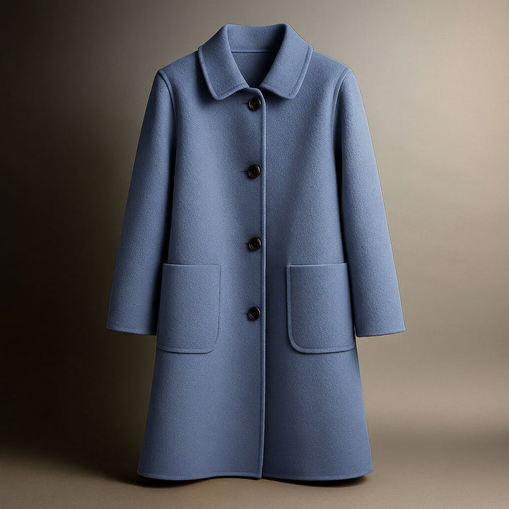 Women's Virgin Wool Coat – Tailored Straight-Cut Winter Overcoat
