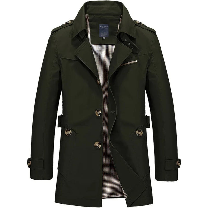 Men's Cotton Trench Coat – Single-Breasted Classic Mac – view 5