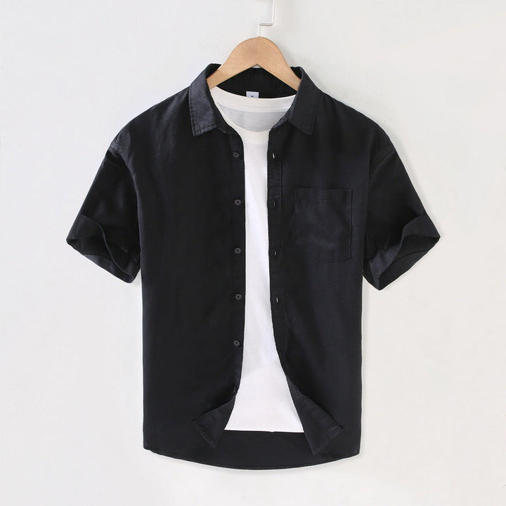 Men's Matteo Linen Short Sleeve Shirt – Summer Smart Casual – Ice White