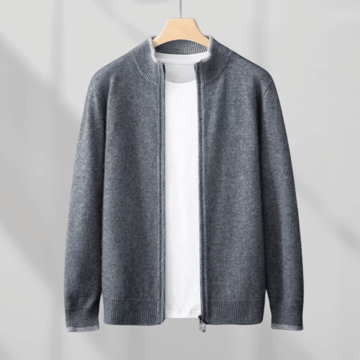 Men's Cashmere Zip Cardigan – Ashford Fine Knit Layer – view 7