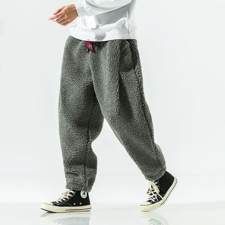 Men's Lambswool Joggers – Warm Relaxed Fit Winter Trousers – view 3