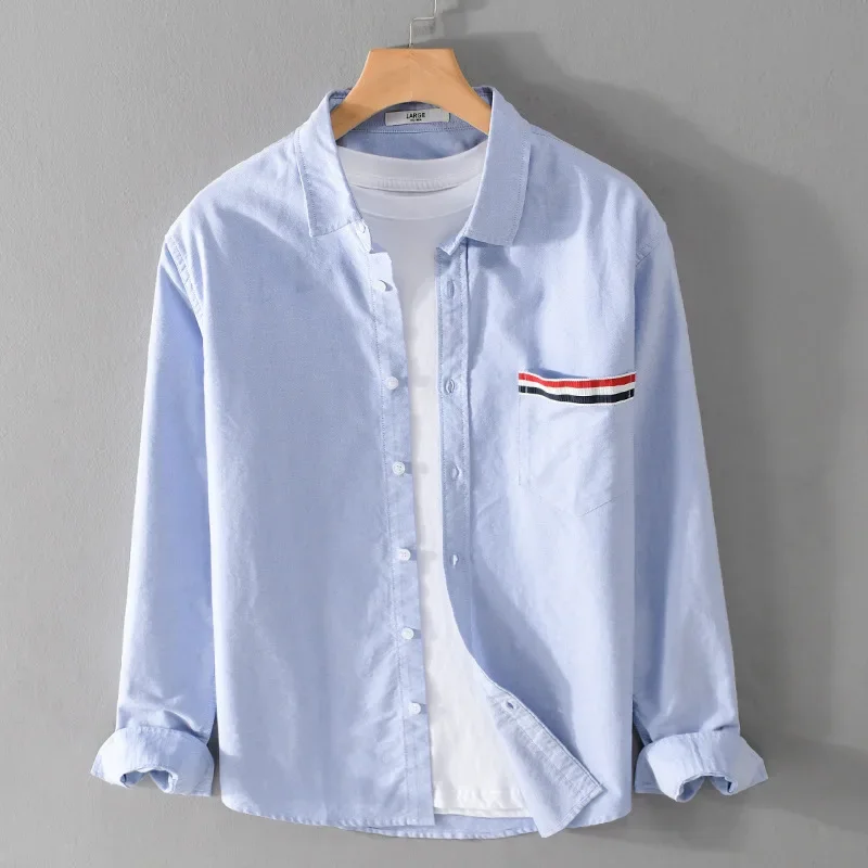 Men's Cotton Casual Shirt with Stripe Detail – Relaxed Weekend Fit – White