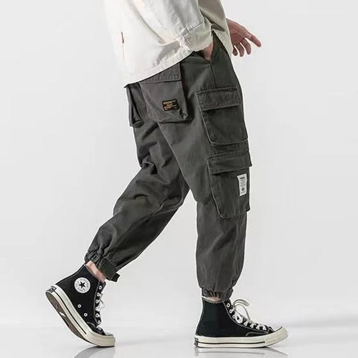 Men's Heavyweight Cotton Cargo Joggers – Tapered Utility Trousers – view 4