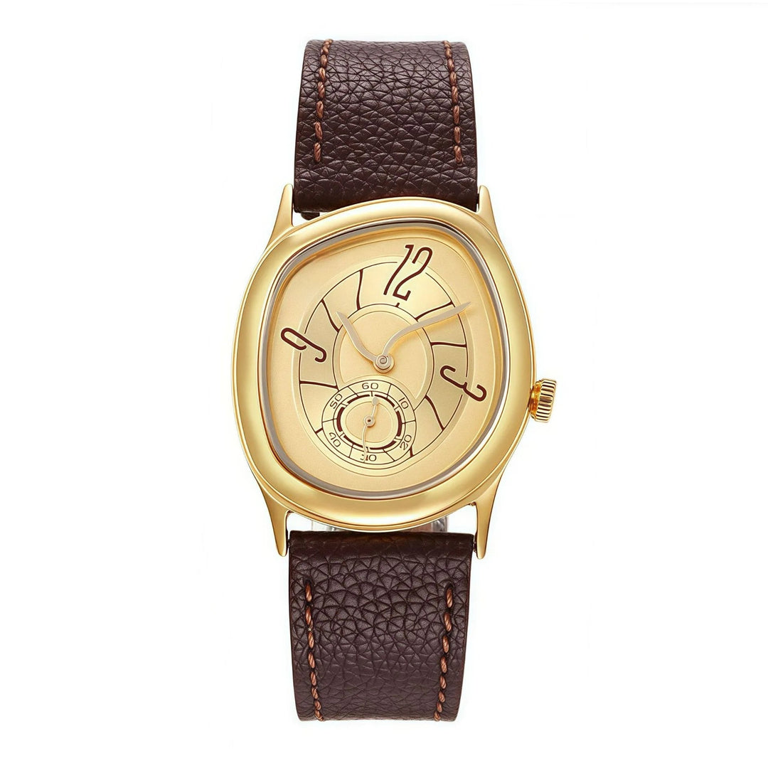 Men's Automatic Watch – Art Deco Spiral Dial Leather Strap – view 9