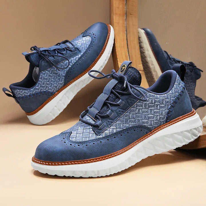 Men's Woven Leather Trainers – Smart-Casual Hybrid Shoes – view 7